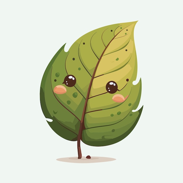 Premium Vector | Vector cute leaf cartoon style