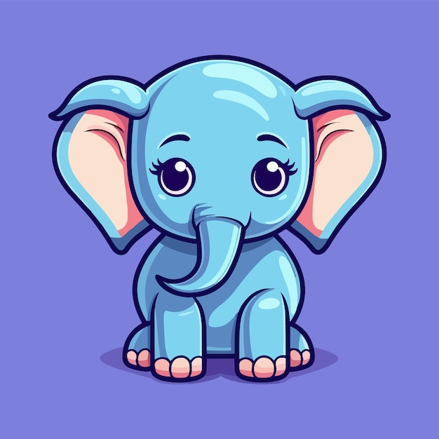 Vector Cute Little Elephant Cartoon