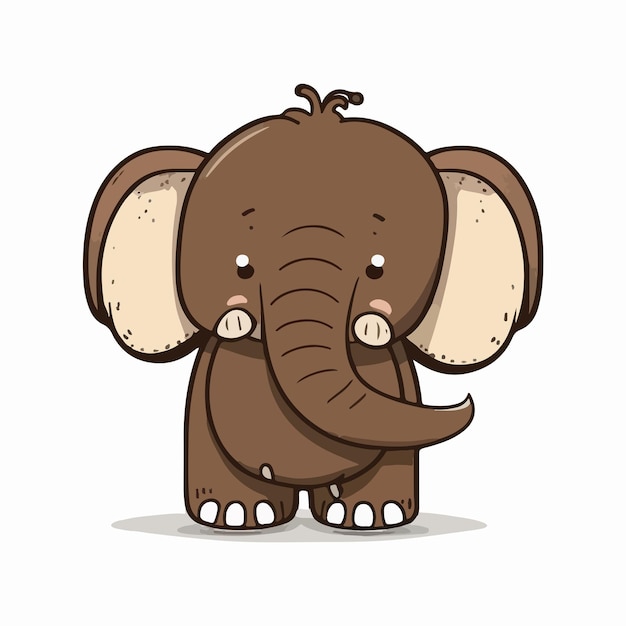 Vector cute mammoth cartoon style