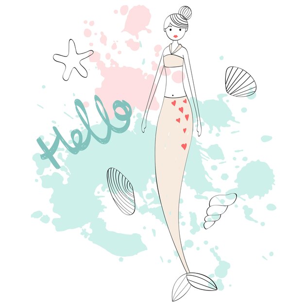 Vector vector cute mermaid