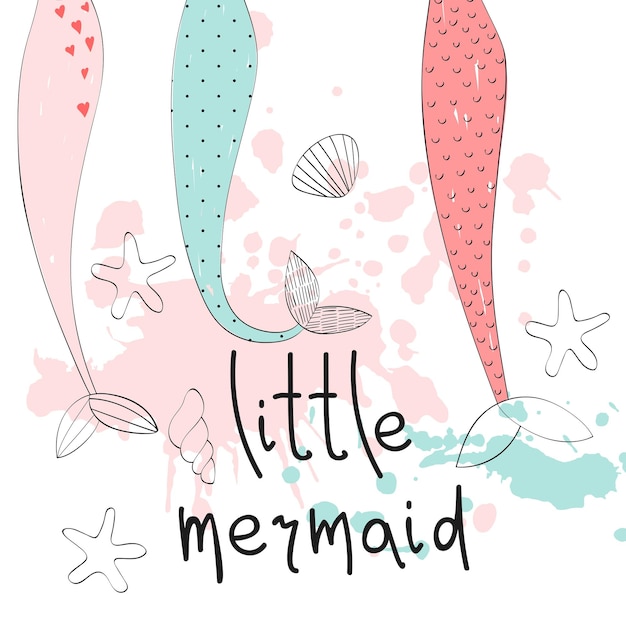 Vector cute mermaid