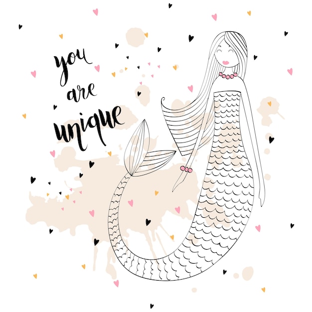 Vector vector cute mermaid