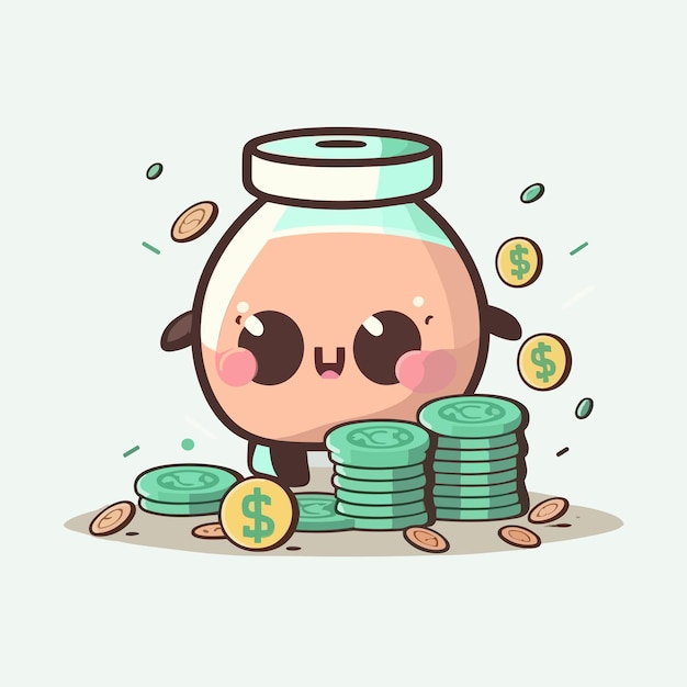 Vector vector cute money cartoon style