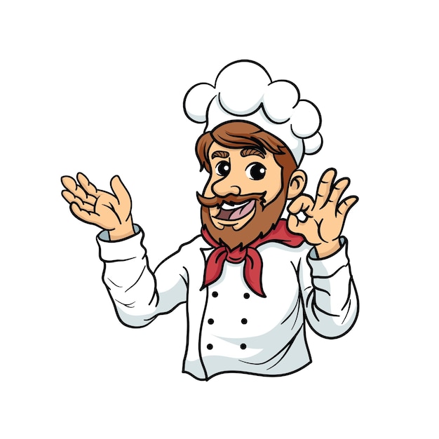 Vector cute moslem female chef giving thumbs up