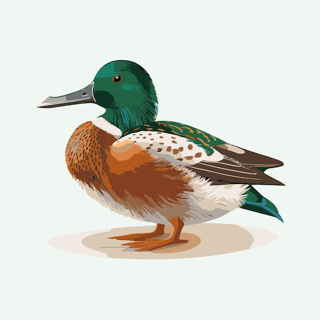 Vector vector cute northern shoveler cartoon style