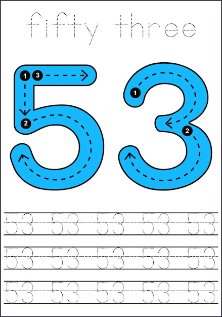 vector cute number 1 to 100 tracing worksheets