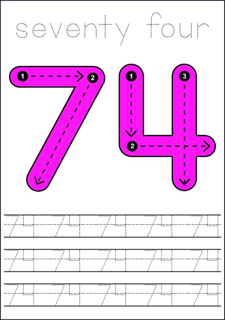 vector cute number 1 to 100 tracing worksheets