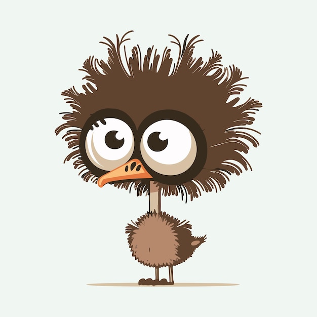 vector cute ostrich cartoon style