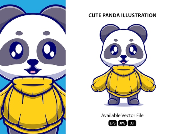 vector cute panda bear cartoon vector icon illustration animal nature icon concept