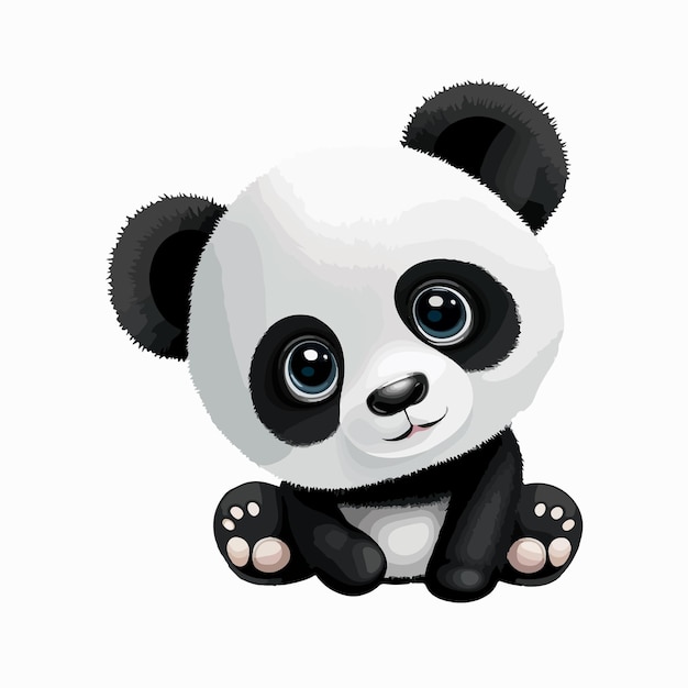 Vector cute panda cartoon style