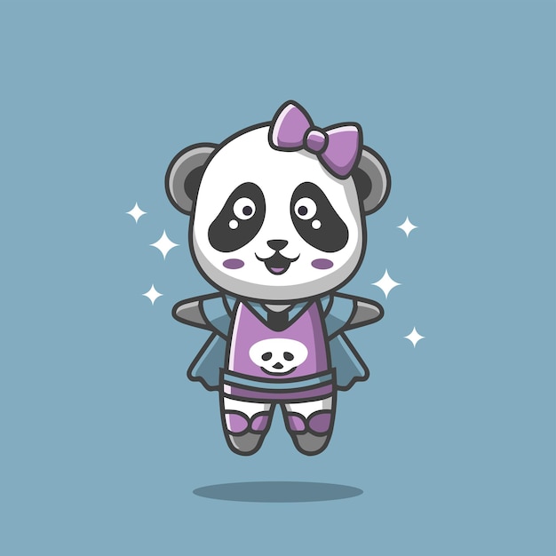 Vector vector cute panda character heroes