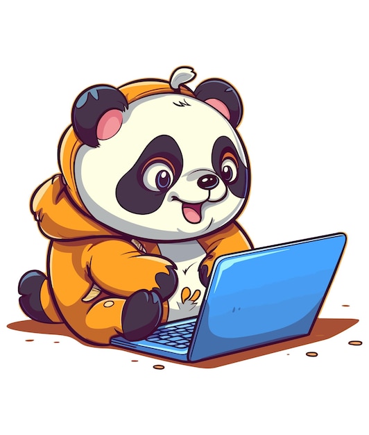 ベクター・カット・パンダ (Vector Cute Panda) はラップトップのカートゥーン・アイコンを開発している
