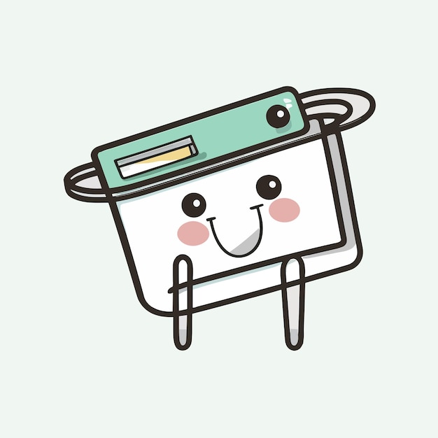 Vector cute paper clips cartoon style