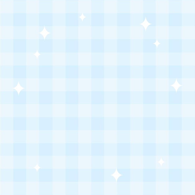 Vector cute pastel blue gingham checkers plaid aesthetic checkerboard pattern wallpaper illustration