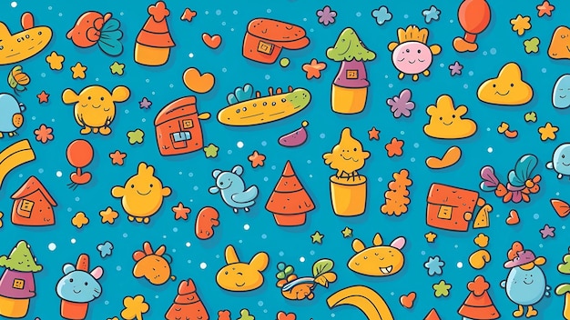 A vector of cute pattern wallpaper background for kids