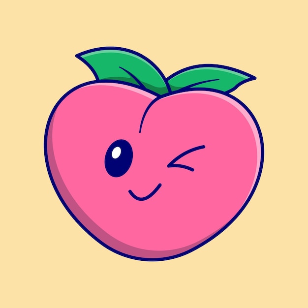 vector cute peach hand drawn illustration icon concept isolated