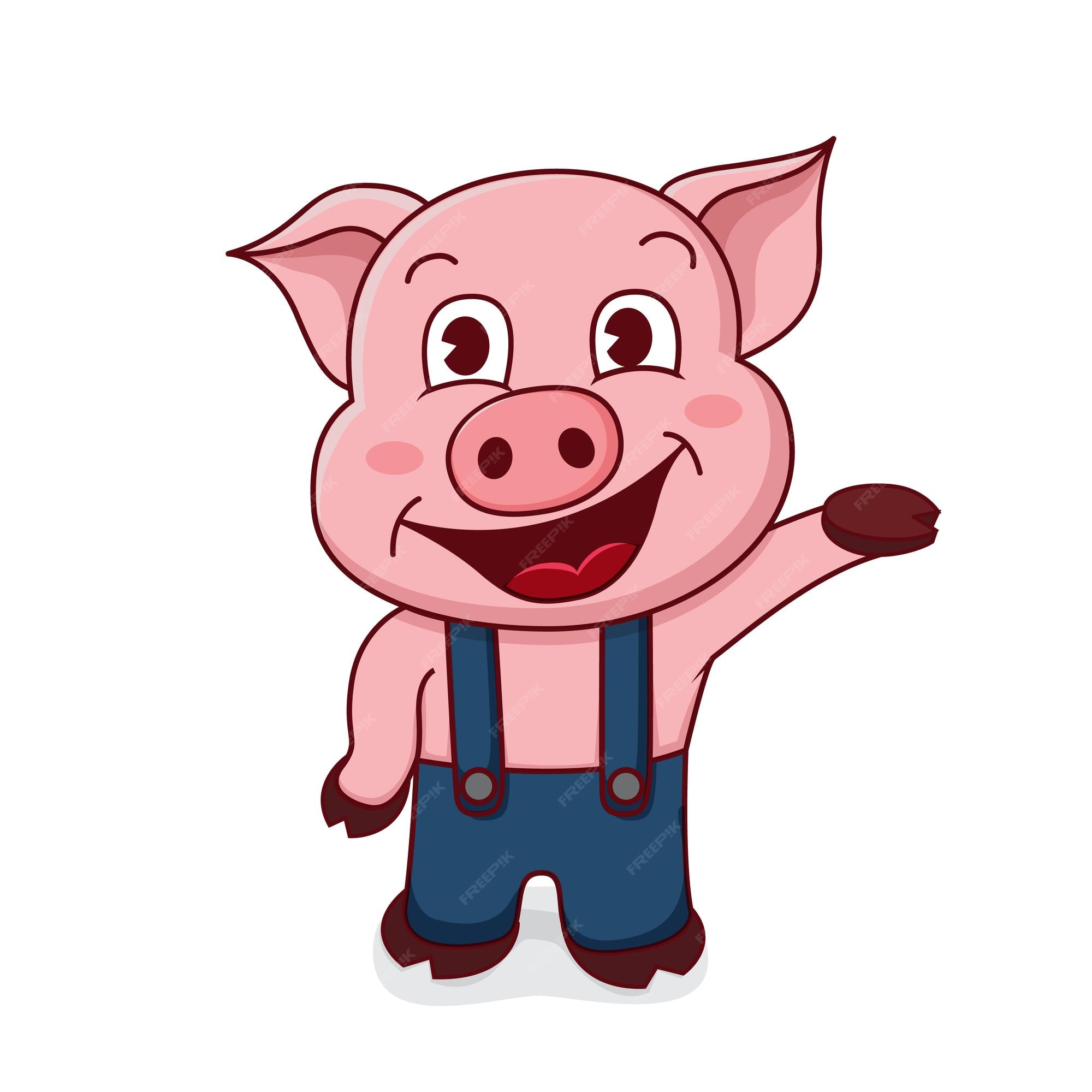 Premium Vector | Vector cute pig cartoon style