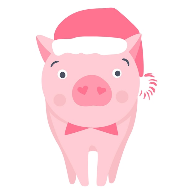 Vector Cute pig. Fashion animals. Pigs illustration isolated on white. Symbol of 2019 on the Chinese calendar. Funny character.