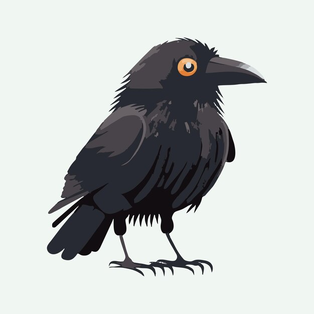 vector cute raven cartoon style