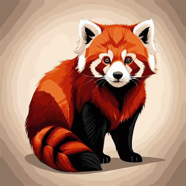 vector cute red panda