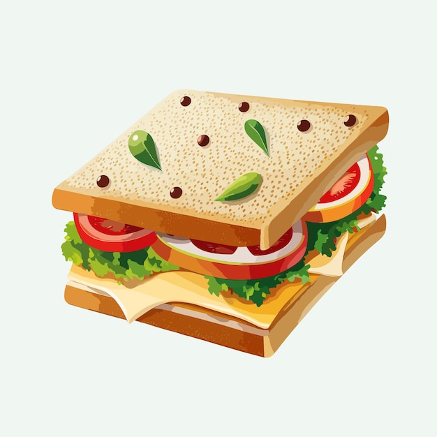 Vector cute sandwiches cartoon style