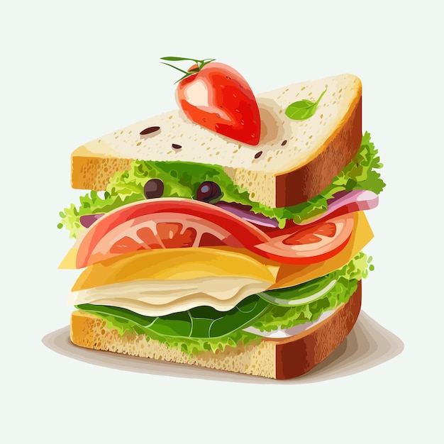 Vector cute sandwiches cartoon style