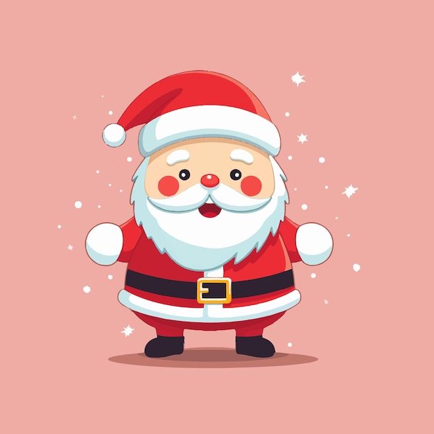 Vettore vector carino babbo natale marrone semplice disegno piatto carattere illustrazione