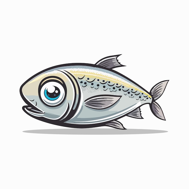 Vector cute sardine cartoon style