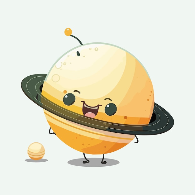 Vector cute saturn cartoon style