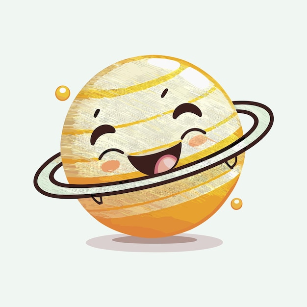 Vector cute saturn cartoon style