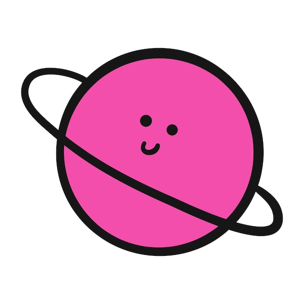 Vector vector cute saturn planet in space cartoon