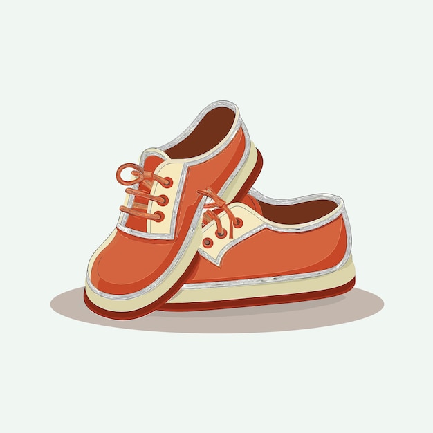 Vector cute school shoes cartoon style