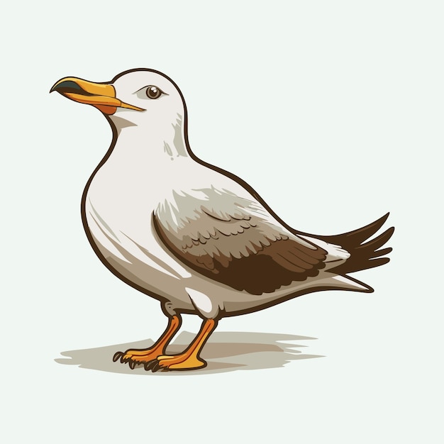 vector cute seagull cartoon style