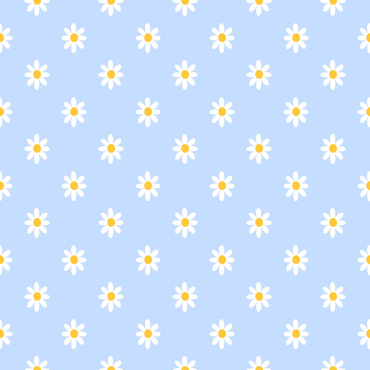 Vector vector cute seamless blue pastel daisy pattern floral seamless pattern with chamomile cute abstract