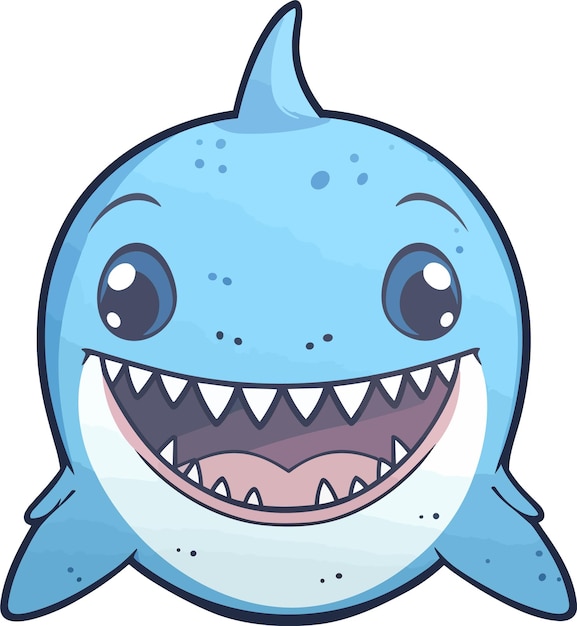 Vettore simpatico cartone animato di pesce squalo