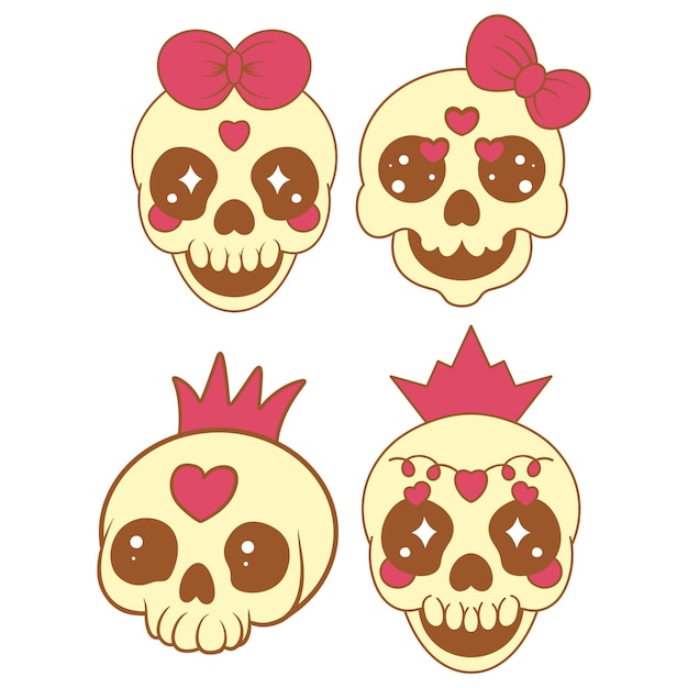 Vector vector cute skull illustration