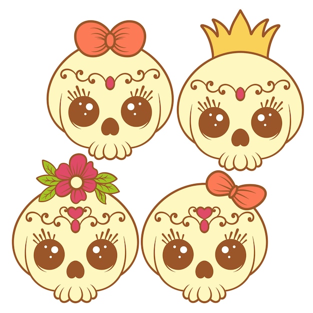 Vector vector cute skull illustration