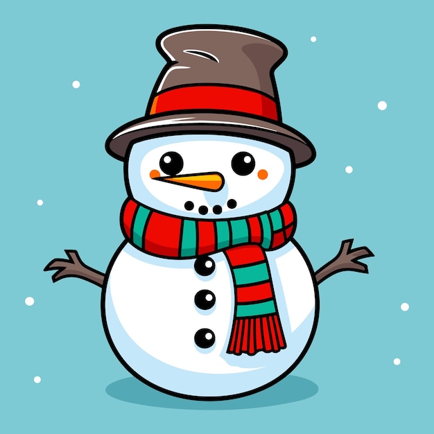 vector cute snowman your christmas cartoon character happy winter holiday 950157 4506