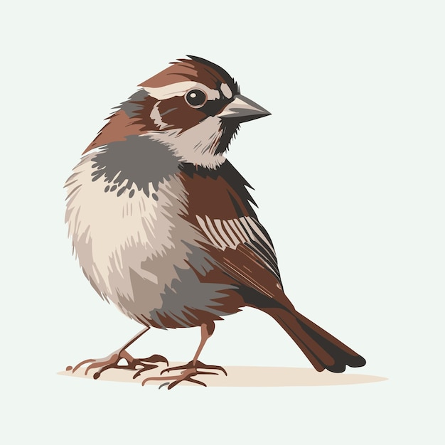 vector cute sparrow cartoon style