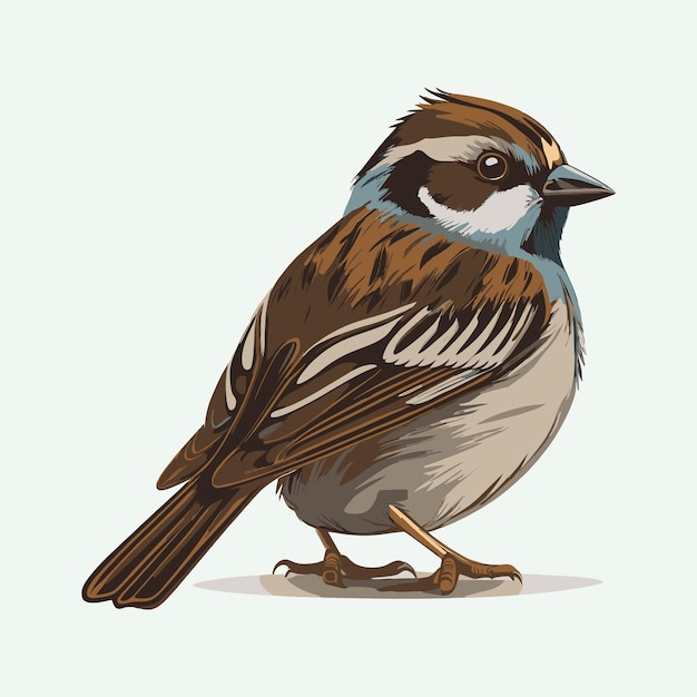 vector cute sparrow cartoon style