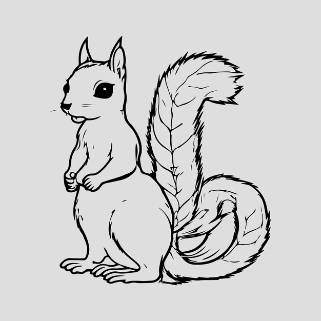 Vector of a cute squirrel outline design