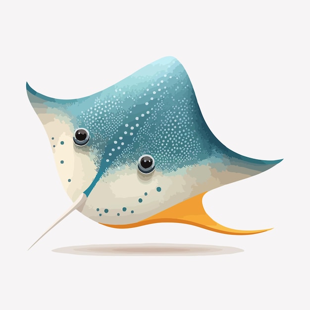 Vector cute stingray cartoon style