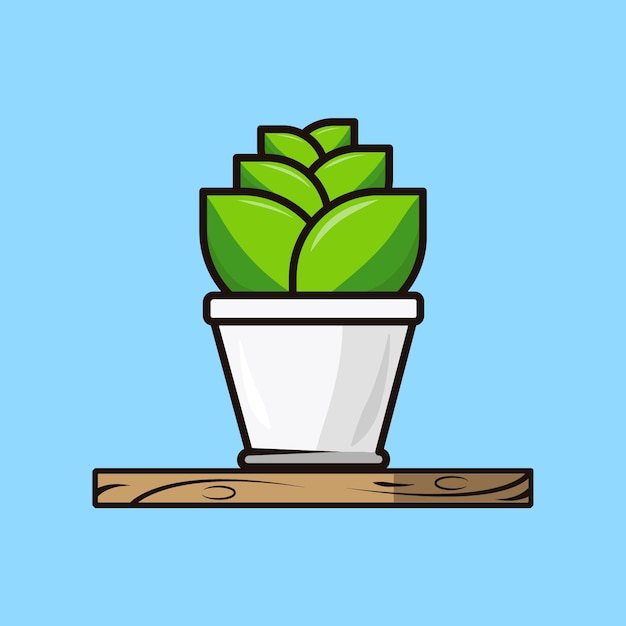 Vector vector cute succulent plant