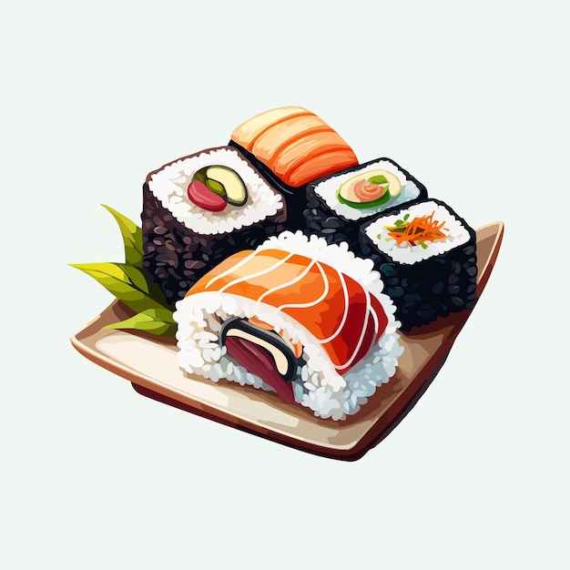 Premium Vector | Vector cute sushi cartoon style