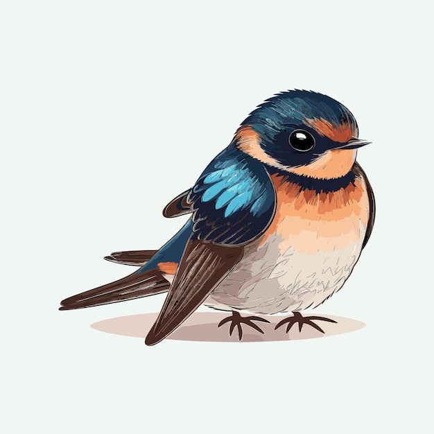 Vector cute swallow cartoon style