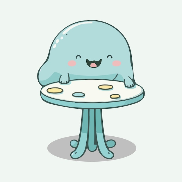 Vector cute table cartoon style