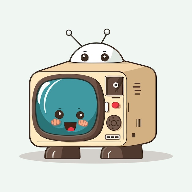 Vector cute tv cartoon style