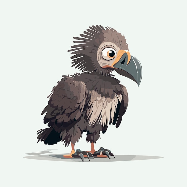 Vector cute vulture cartoon style