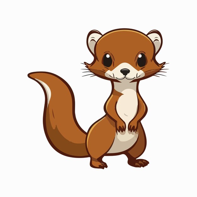 Vector cute weasel cartoon style