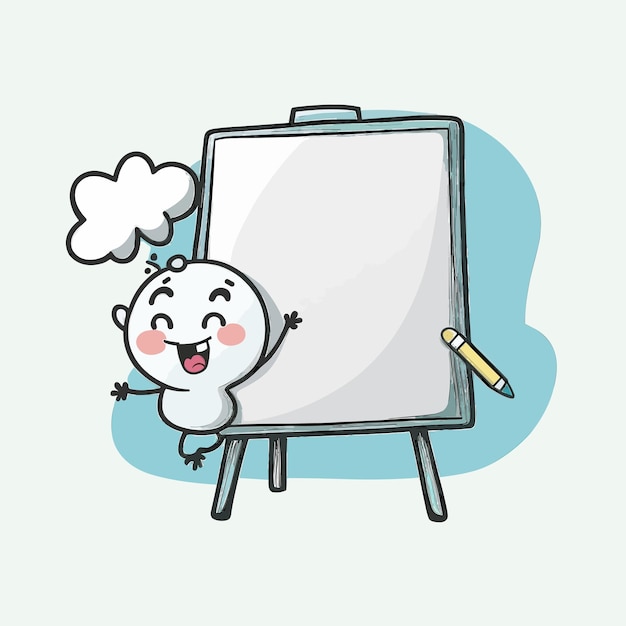 Vector cute whiteboard cartoon style